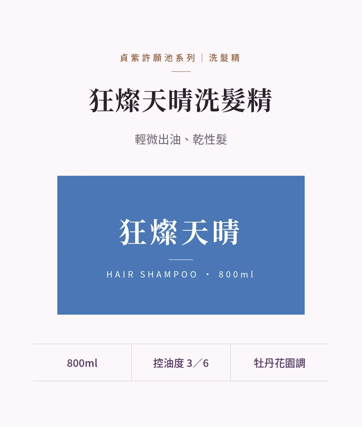 狂燦天晴洗髮精 商品說明圖