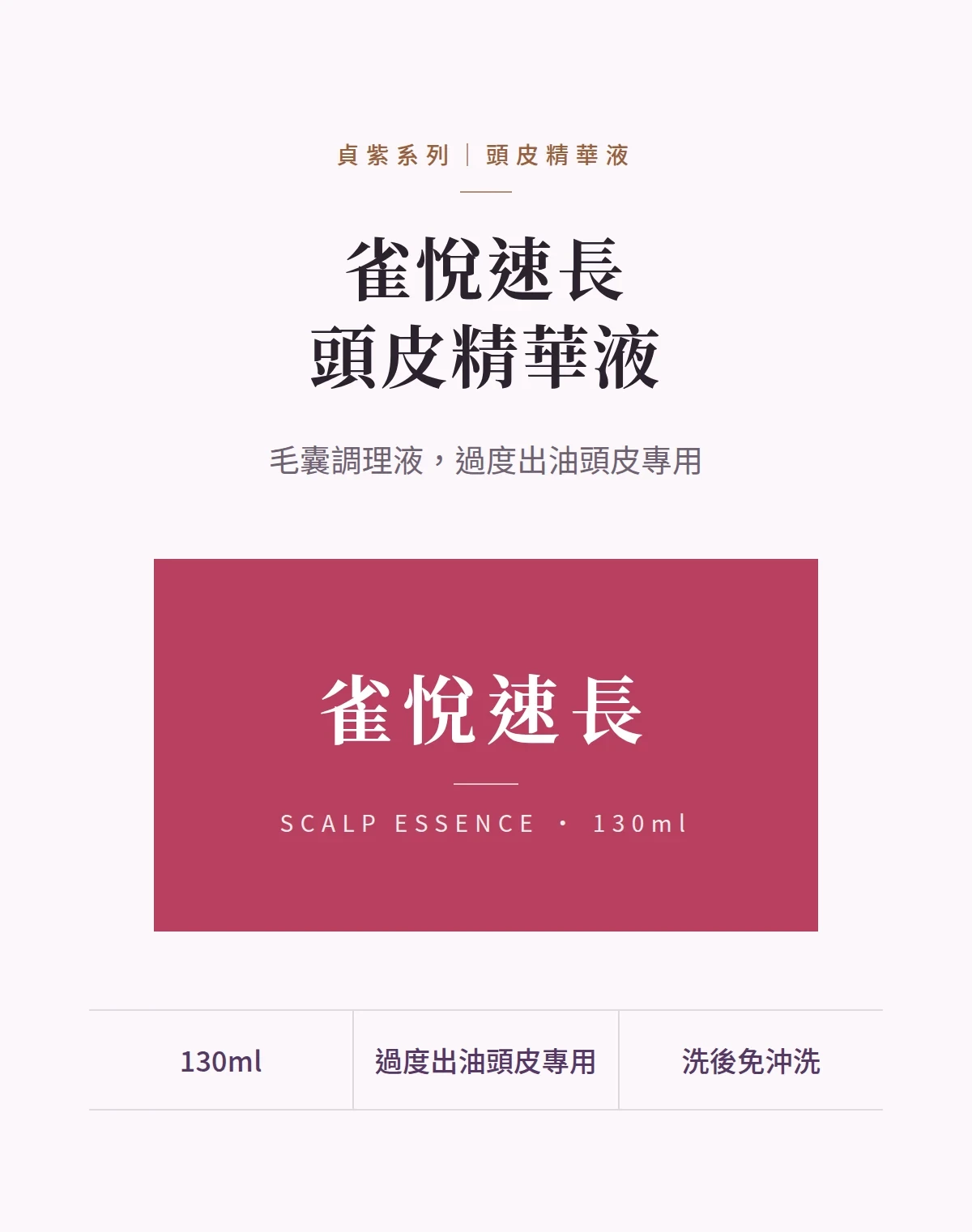 雀悅速長頭皮精華液 商品說明圖