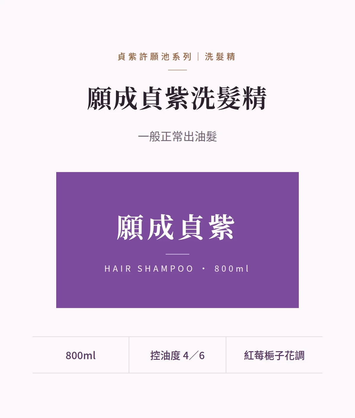 願成貞紫洗髮精 商品說明圖