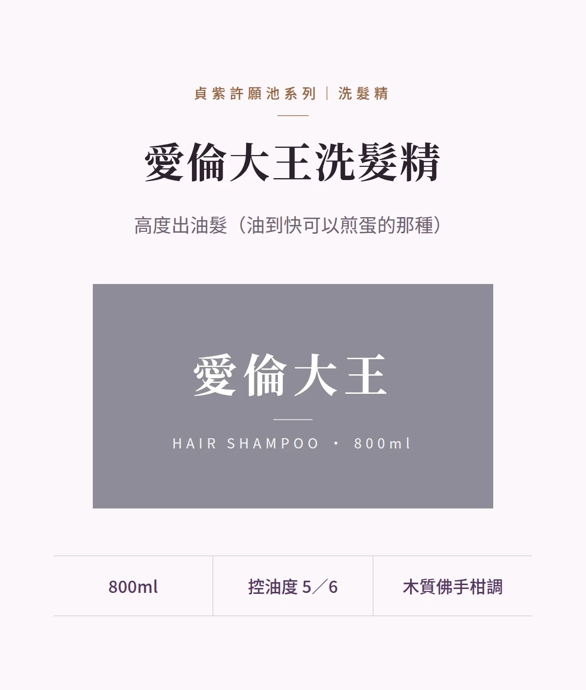愛倫大王洗髮精 商品說明圖