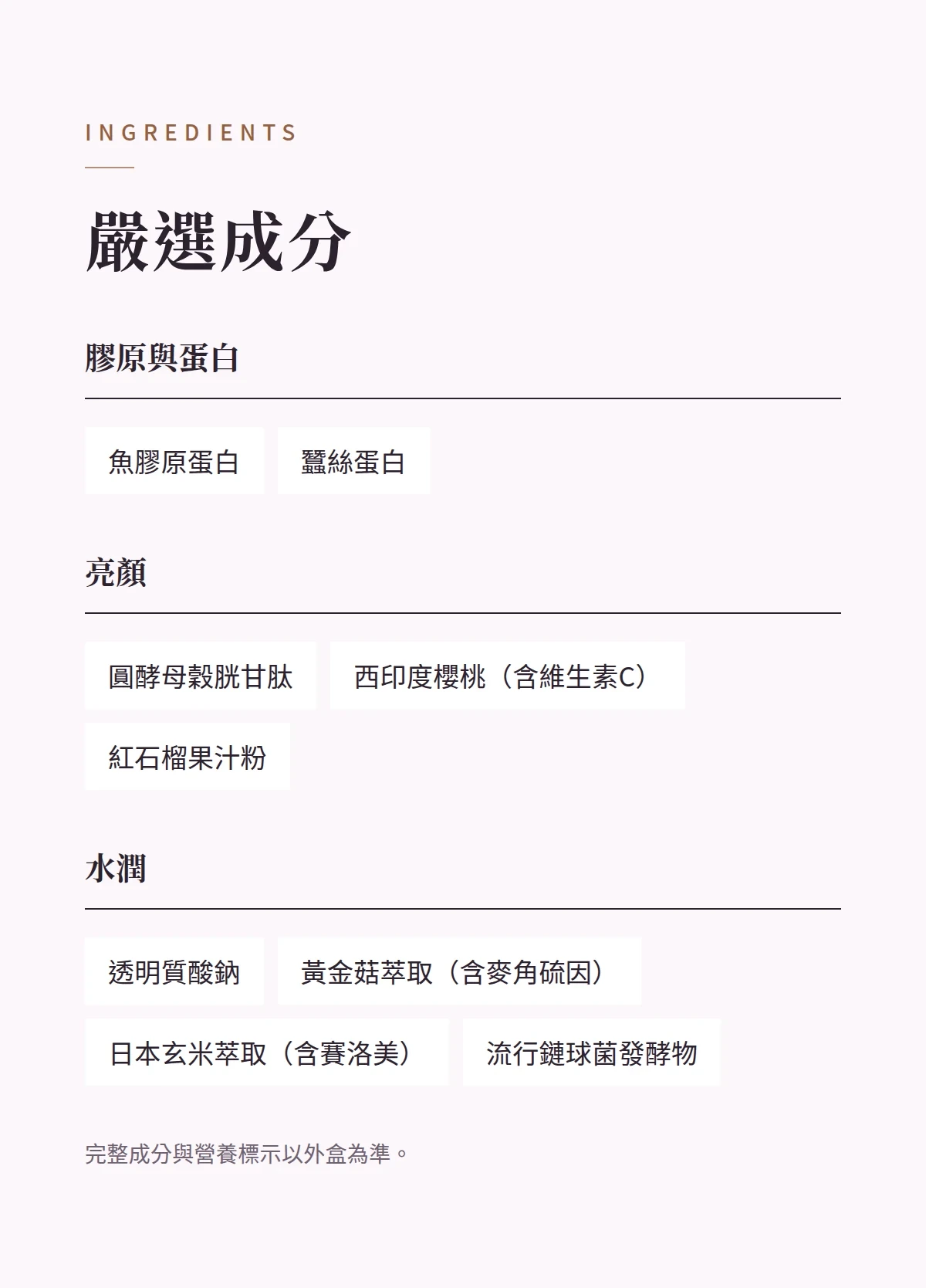 嚴選成分 商品說明圖