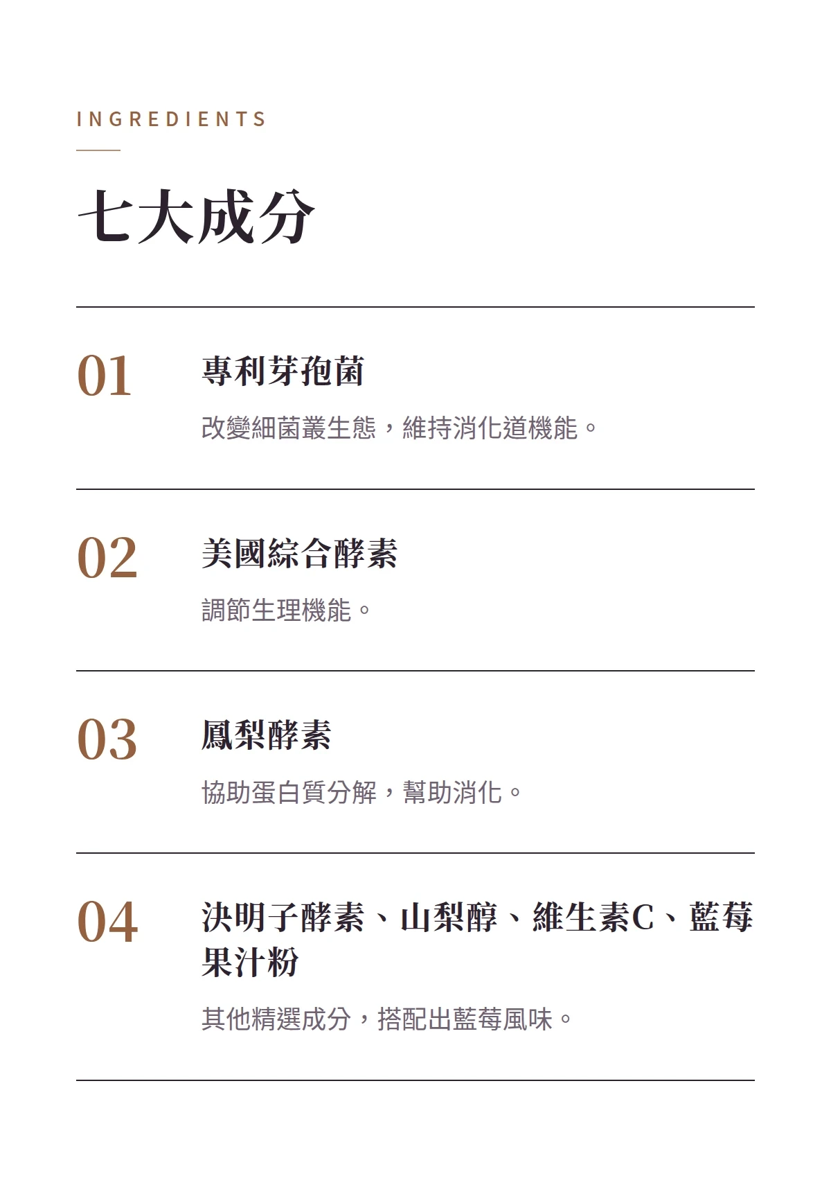 七大成分 商品說明圖